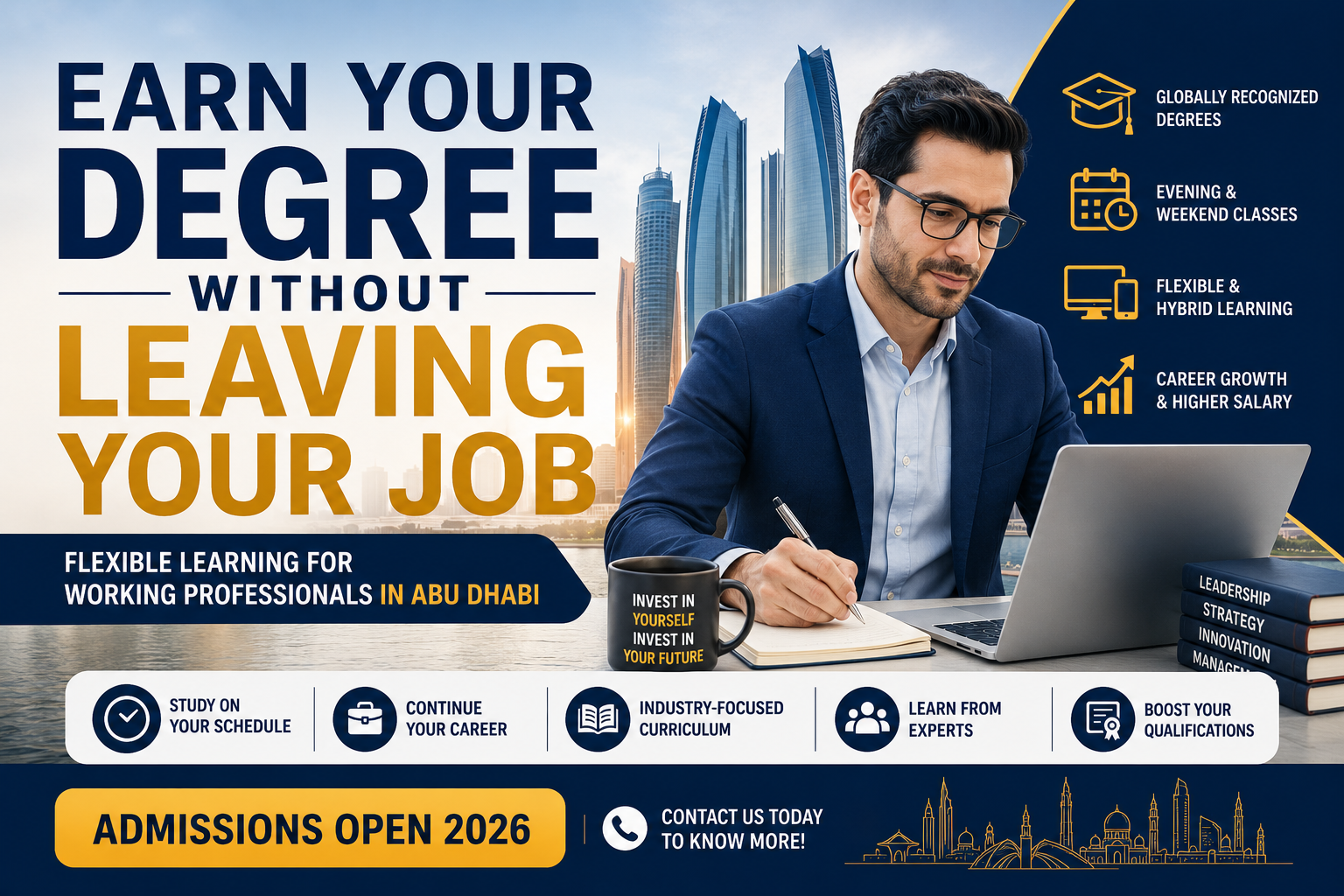 degree for working professionals in Abu Dhabi